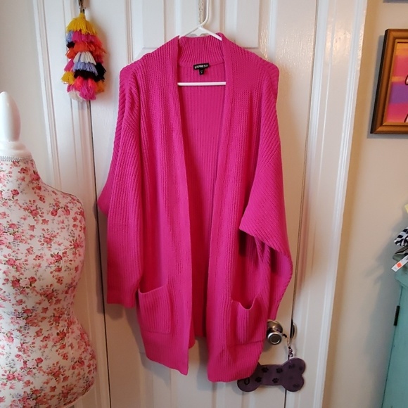 Express Oversized Boyfriend Cardigan In 